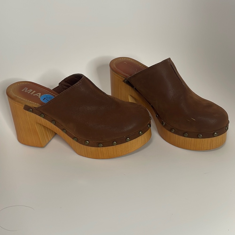 MIA open back chunky clog heels